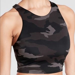 Athleta Gray Camo Sports Bra Crop Top Size S